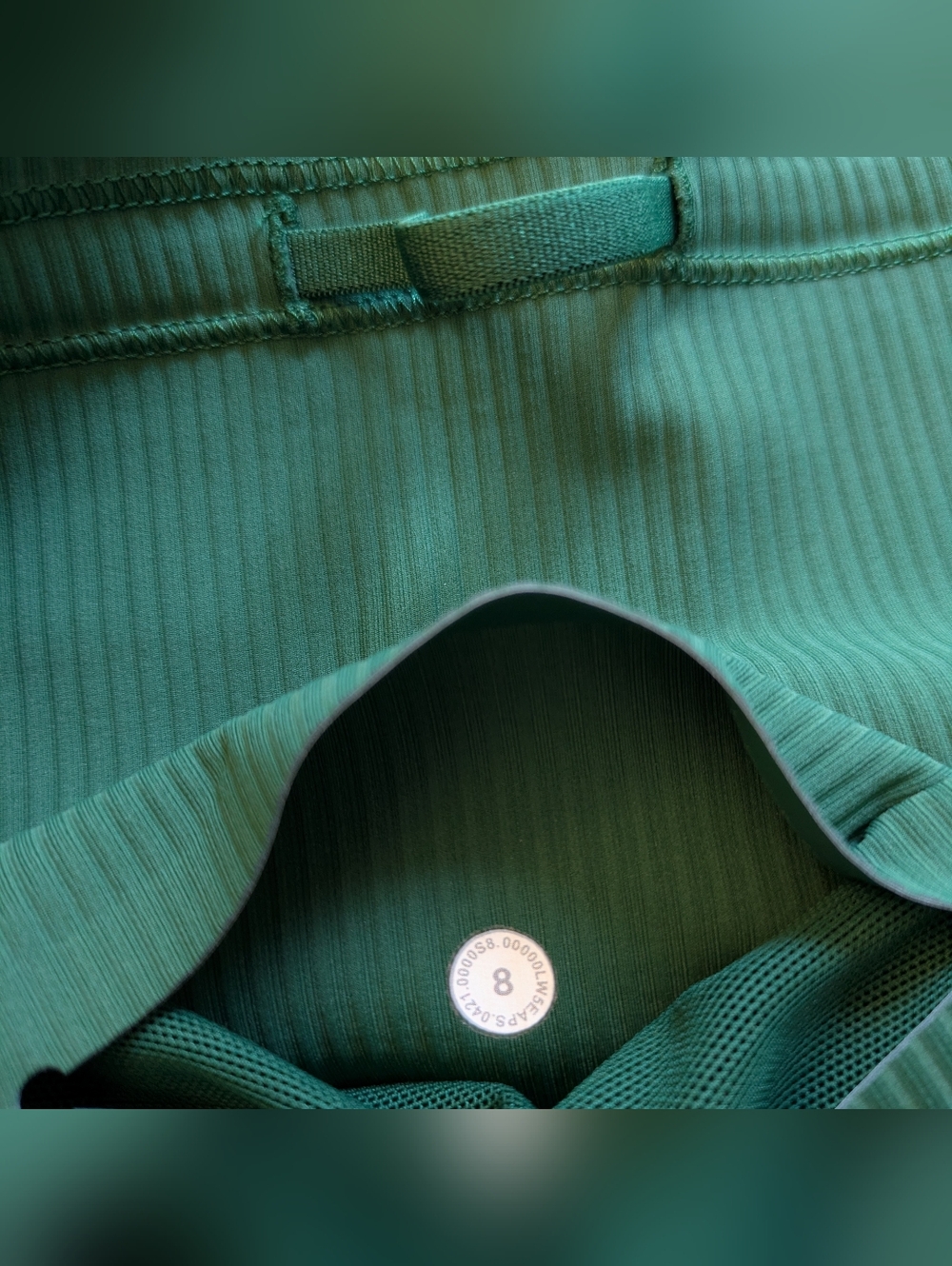 Lululemon Green Base Pace Ribbed Leggings Size 8 Like New Condition - Picture 4 of 5